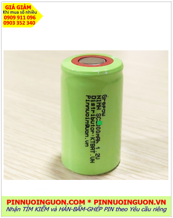 CELL NiMh 1.2v SC1300mAh, Pin sạc 1.2v SC1300mAh, Pin sạc NiMh SC1300mAh 1.2v, Cell pin Grepow NiMh SC1300mAh 1.2v đầu bằng 
